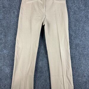 Elliott Lauren Pants Womens 6 Tan Cotton Stretch Chino Straight Leg Flat Front